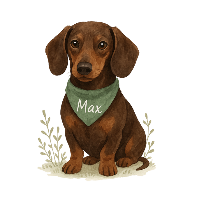 Pets Personalised Organic Tote Bag - Dachsund - Printed Bag