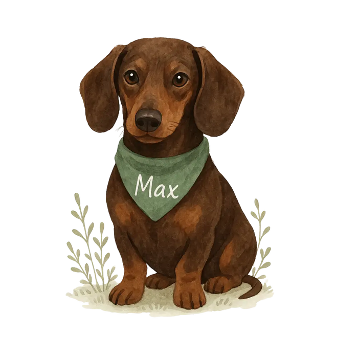 Pets Personalised Organic Tote Bag - Dachsund - Printed Bag