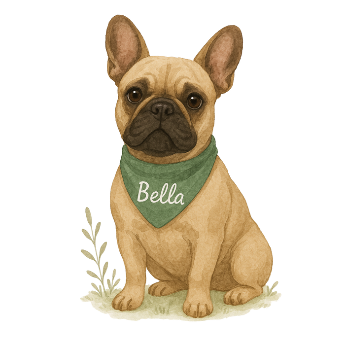 Pets Personalised Organic Tote Bag - French Bull Dog - Printed Bag