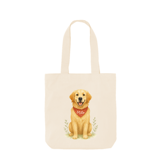 Pets Personalised Organic Tote Bag - Golden Retriever