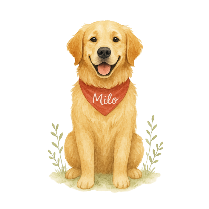 Pets Personalised Organic Tote Bag - Golden Retriever - Printed Bag