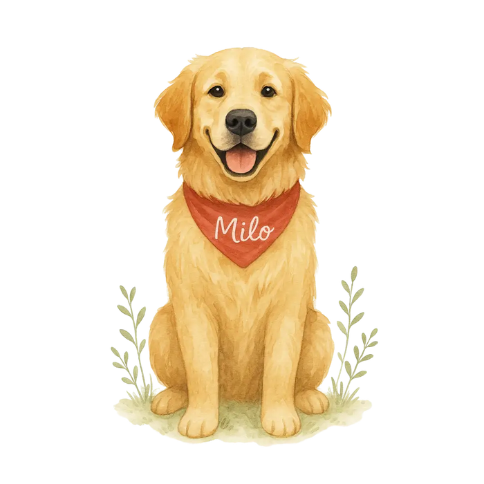 Pets Personalised Organic Tote Bag - Golden Retriever - Printed Bag
