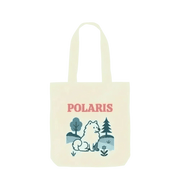 Personalised organic cotton tote bag with polar bear and Polaris design