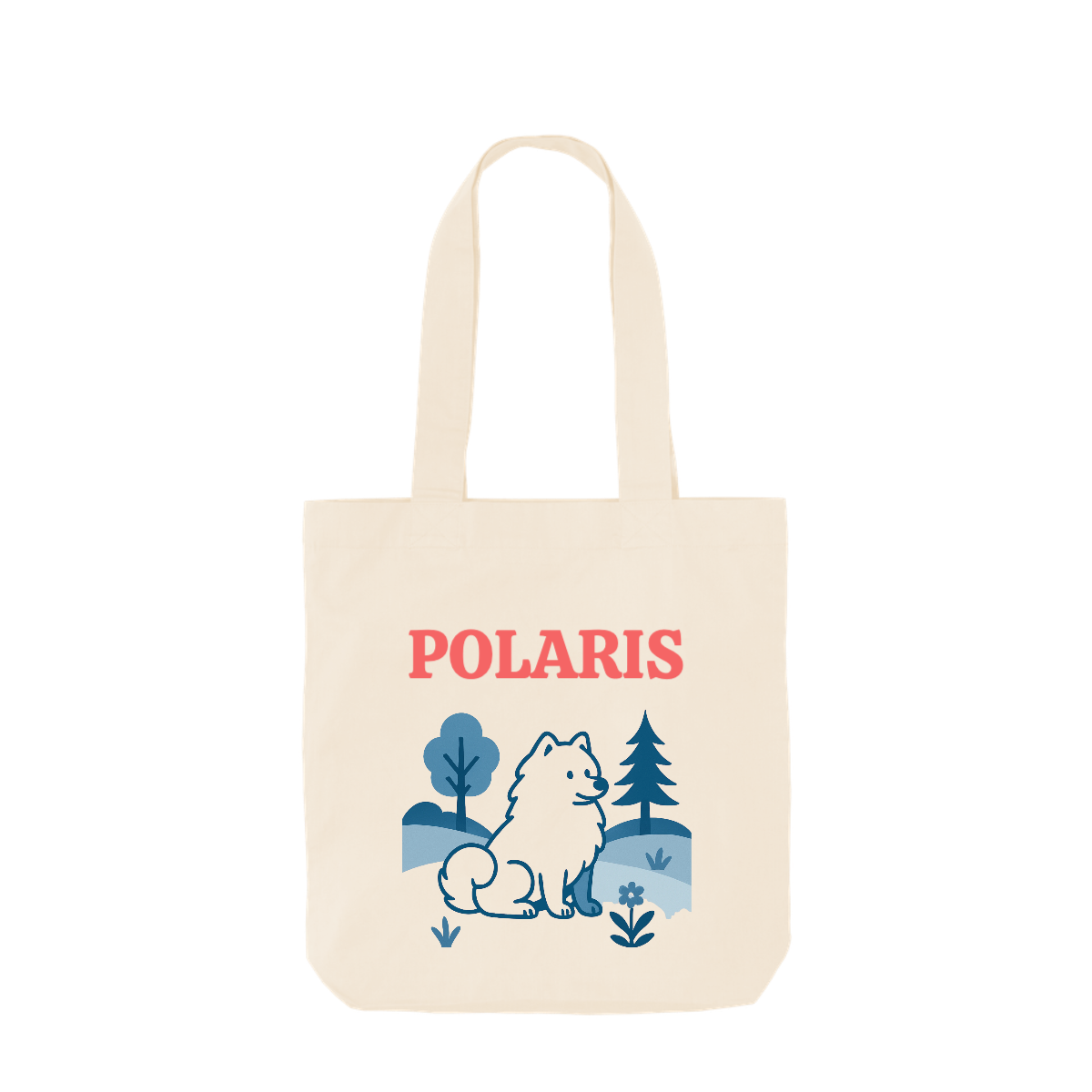Pets Personalised Organic Tote Bag Poster Design - Samoyed
