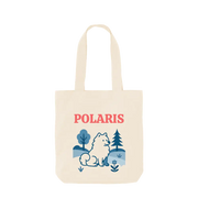 Personalised organic cotton tote bag with polar bear and Polaris design