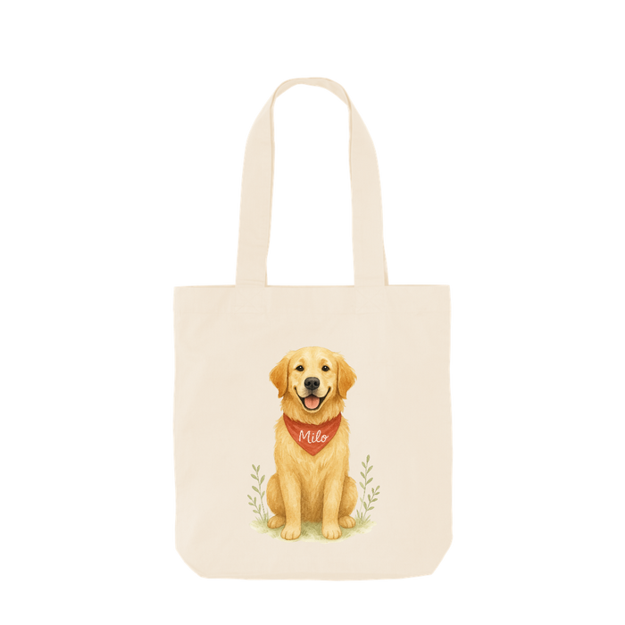 Pets Personalised Organic Tote Bag - Golden Retriever