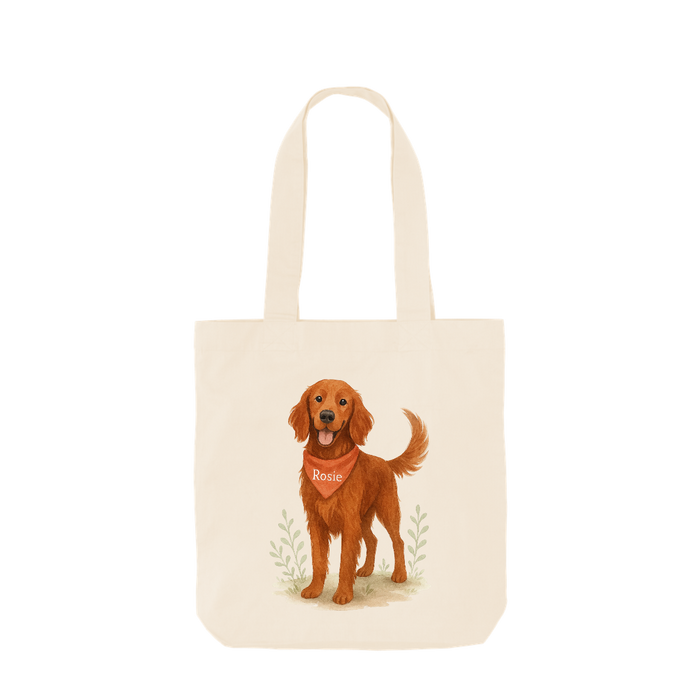 Pets Personalised Organic Tote Bag - Red Setter