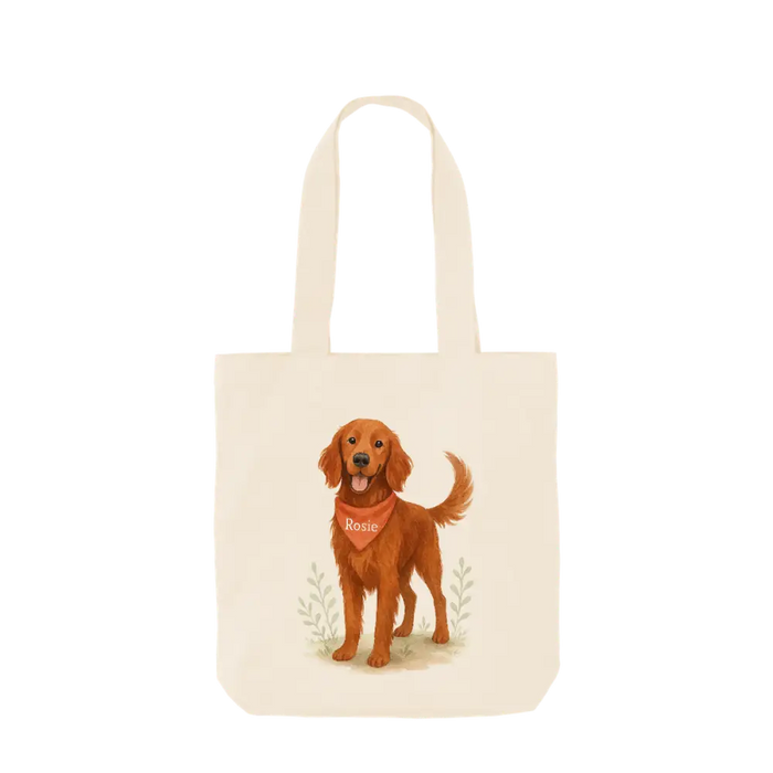 Pets Personalised Organic Tote Bag - Red Setter