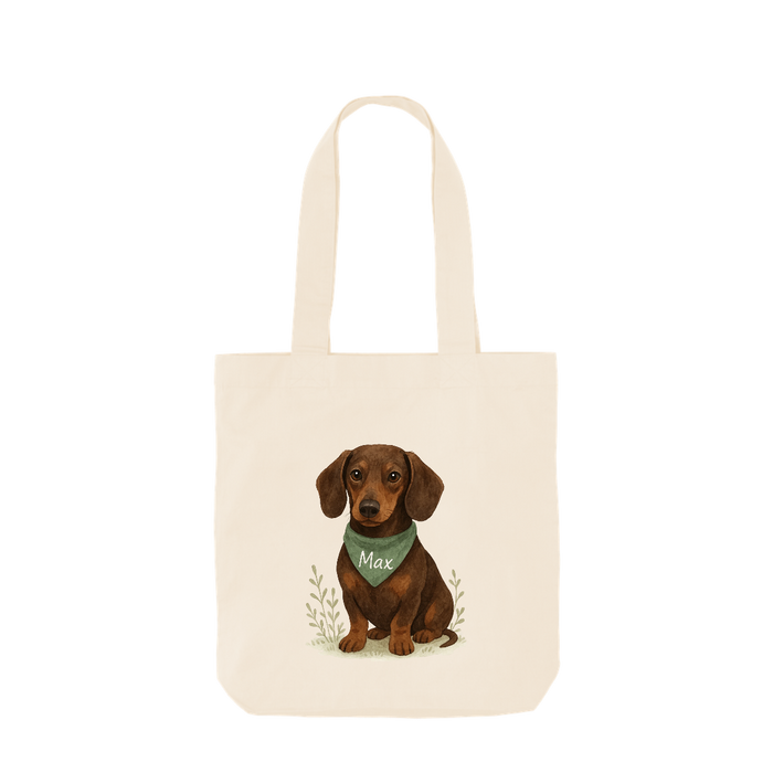 Pets Personalised Organic Tote Bag - Dachsund