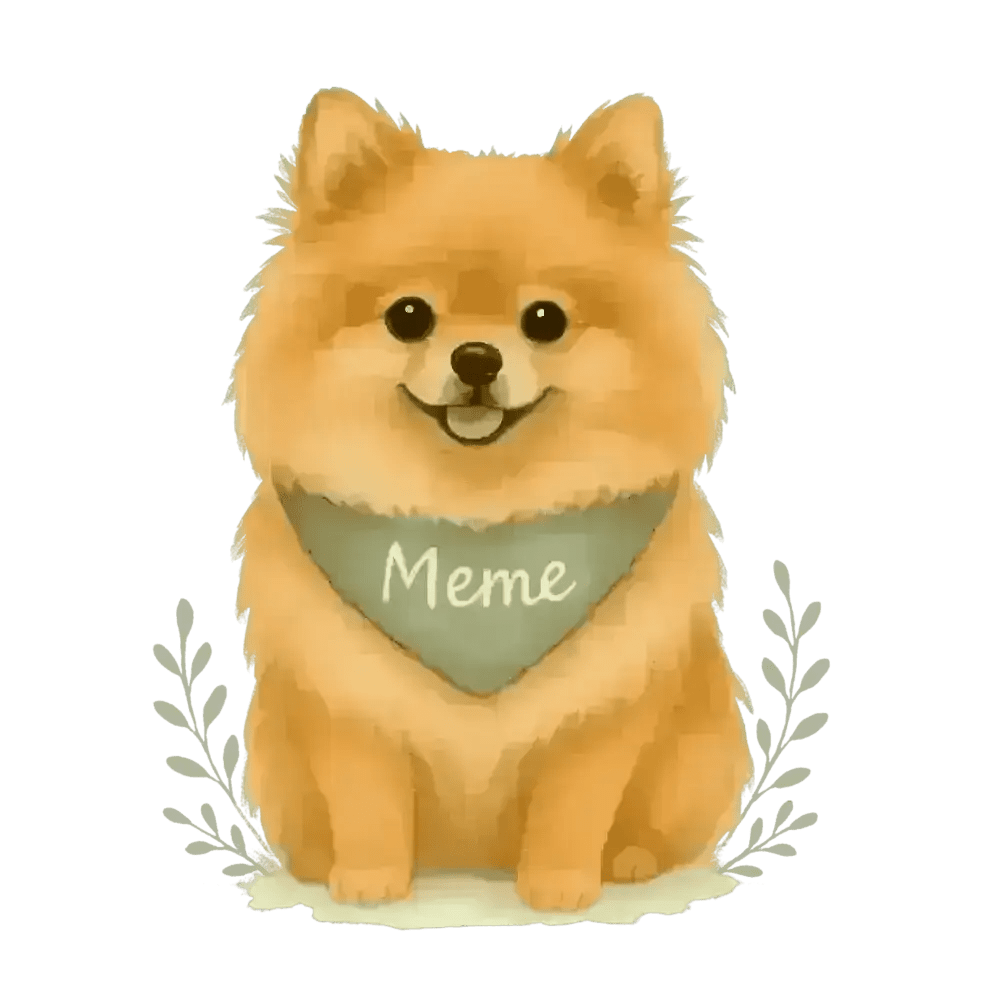 Orange Pomeranian dog sticker on certified organic cotton twill weave tote bag