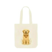 Golden Retriever breed fur colour on certified organic cotton twill weave tote bag