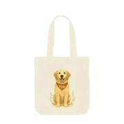 Golden Retriever breed fur colour on certified organic cotton twill weave tote bag