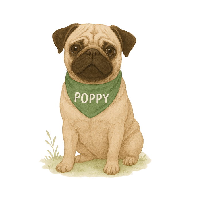 Pets Personalised Organic Tote Bag - Pug - Printed Bag
