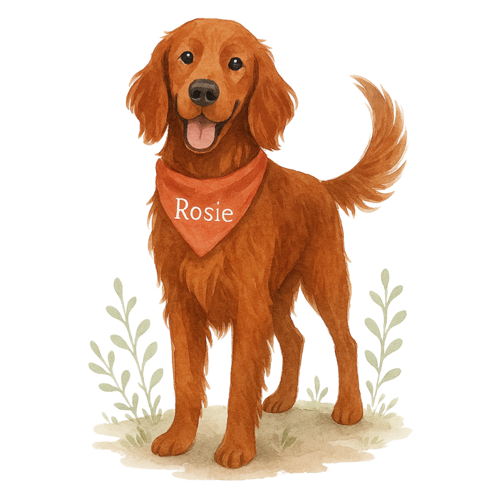 Pets Personalised Organic Tote Bag - Red Setter - Printed Bag