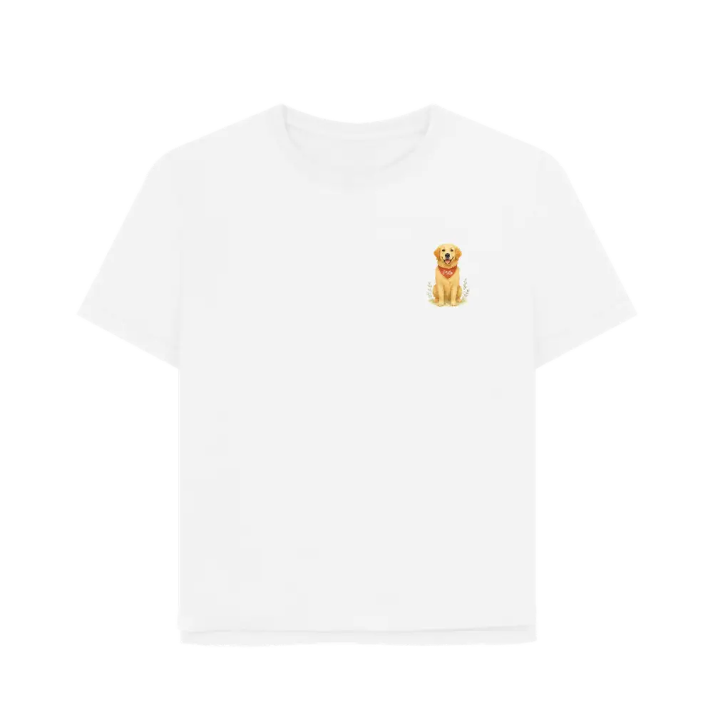 Pets Personalised Relaxed Fit Organic Tee Shirt - Golden Retriever