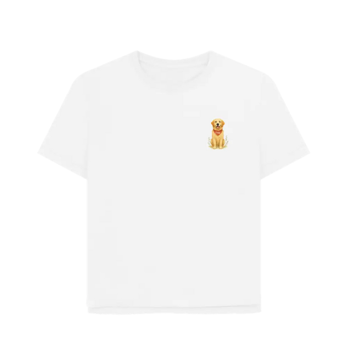Pets Personalised Relaxed Fit Organic Tee Shirt - Golden Retriever