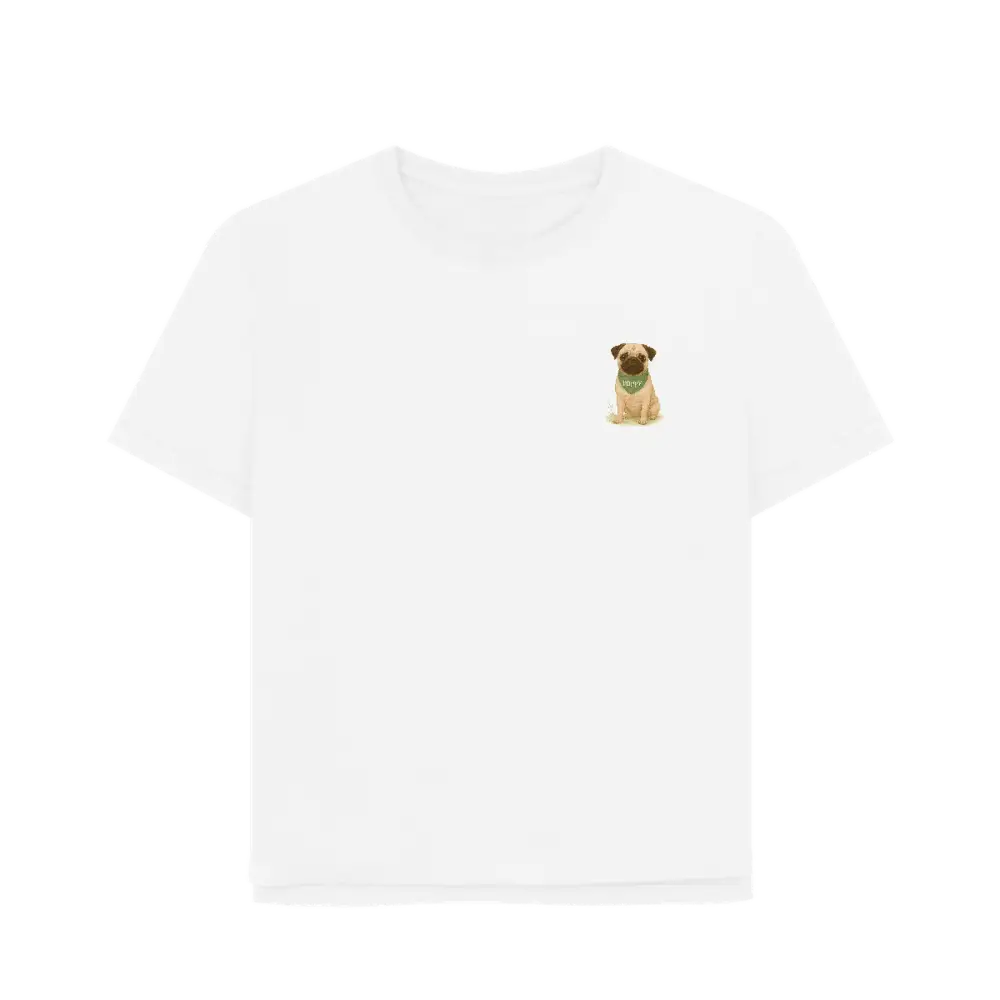 Pets Personalised Relaxed Fit Organic Tee Shirt - Pug