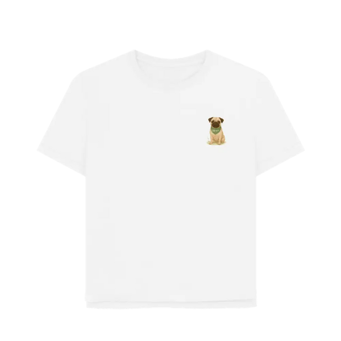 Pets Personalised Relaxed Fit Organic Tee Shirt - Pug