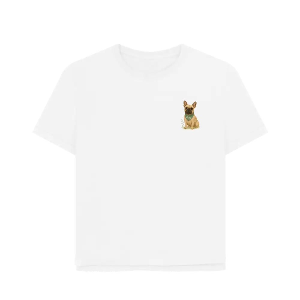 Pets Personalised Relaxed Fit Organic Tee Shirt - French Bull Dog