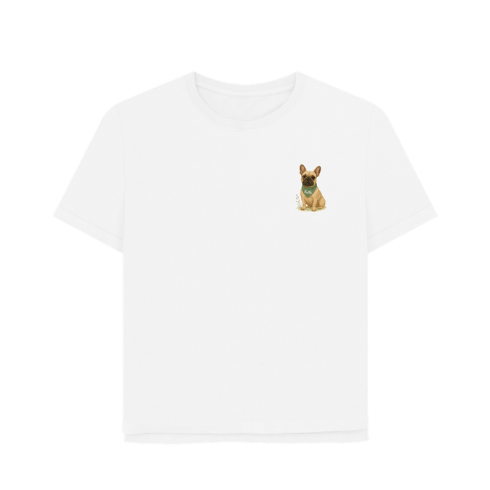 Pets Personalised Relaxed Fit Organic Tee Shirt - French Bull Dog