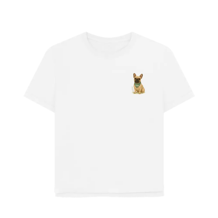 Pets Personalised Relaxed Fit Organic Tee Shirt - French Bull Dog
