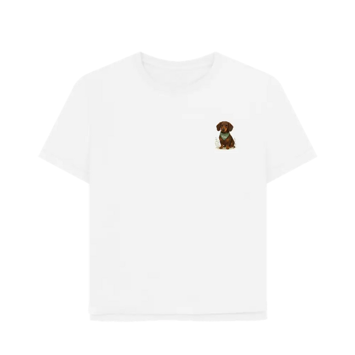 Pets Personalised Relaxed Fit Organic Tee Shirt - Dachsund