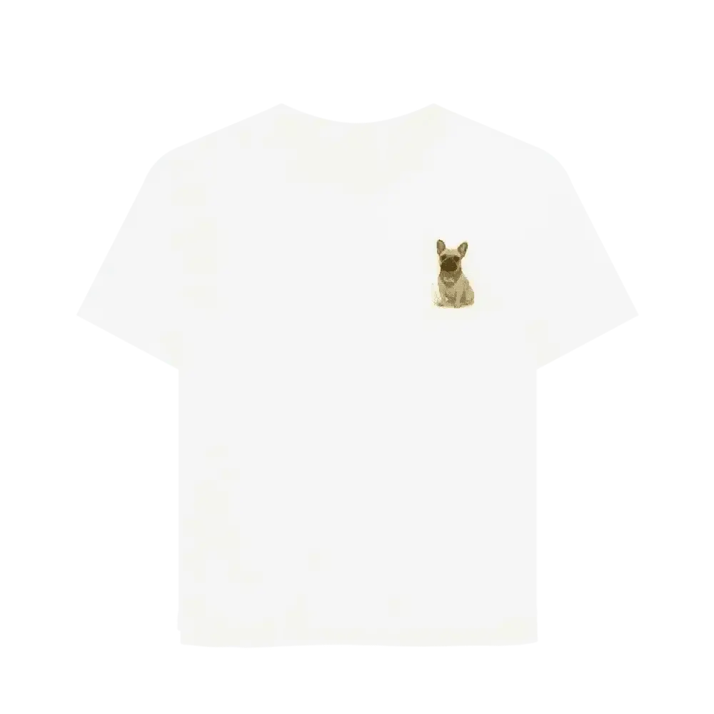 Personalised organic cotton relaxed fit tee with French bulldog graphic
