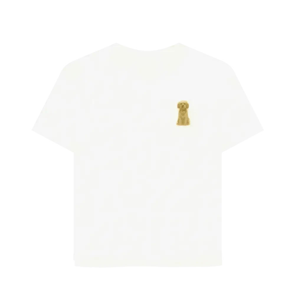 Personalised relaxed fit organic cotton tee with small dog graphic