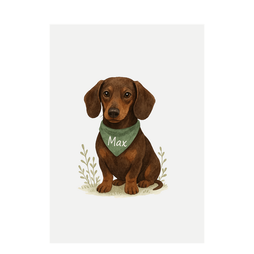 Custom Dog Art Print – Personalised - Dachsund