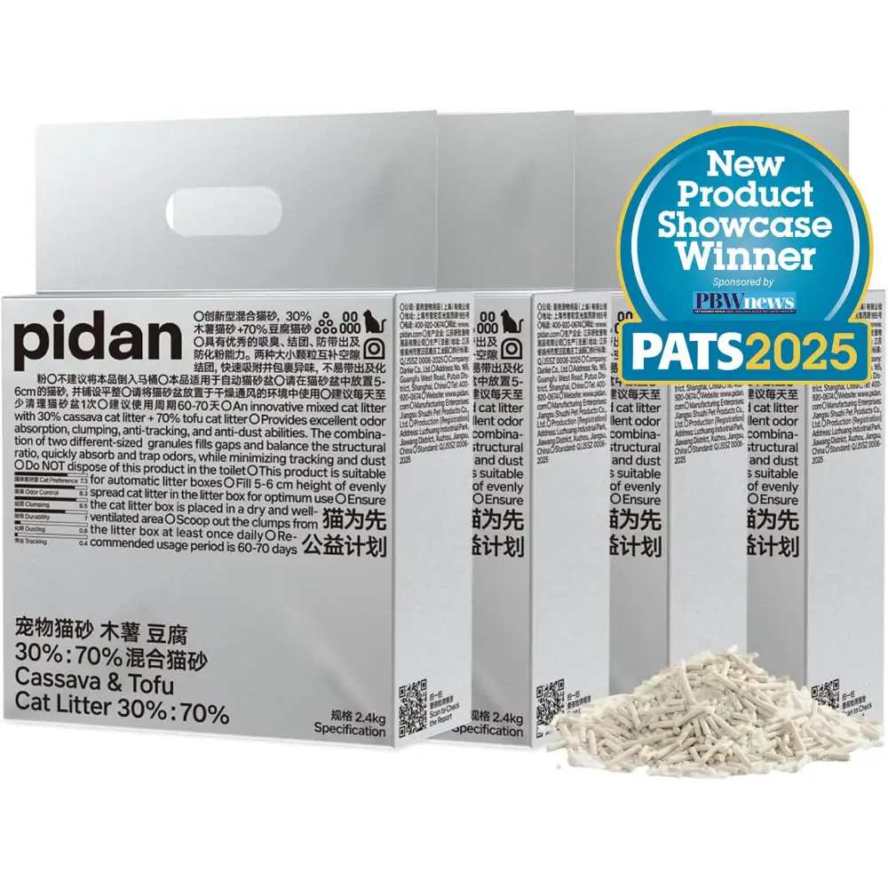 pidan Cassava & Tofu Clumping Cat Litter - 4 bags (9.6kg/24L) - Cassava Cat Litter