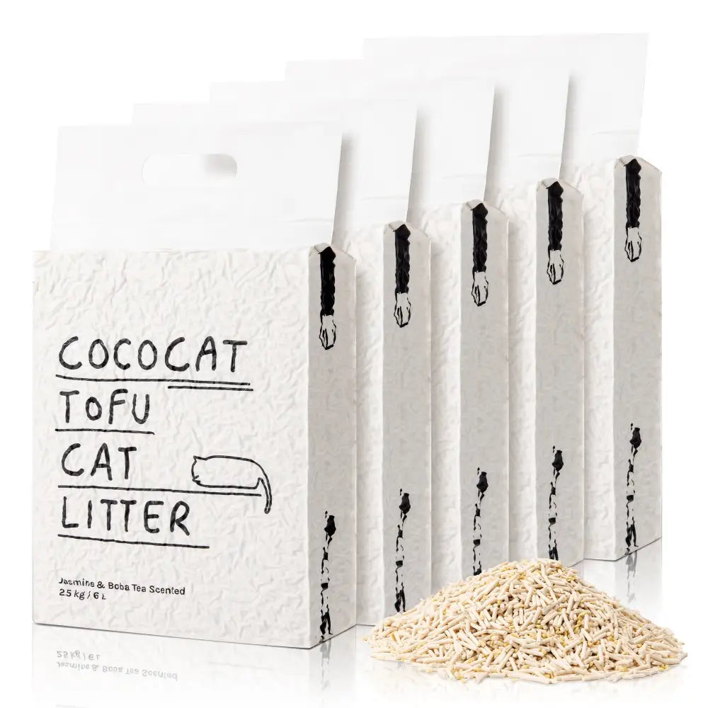 Plant-based Tofu Cat Litter - 5 bags (2.5kg*5 / 30L) - Tofu Cat Litter