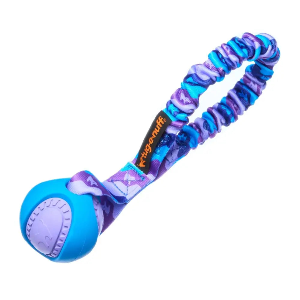Blue and purple camo Pocket PowerBall Bungee Tug toy burns energy