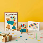 Pop Out Happy Birthday Sausage Dog Card with Balloon Design in Brown Box