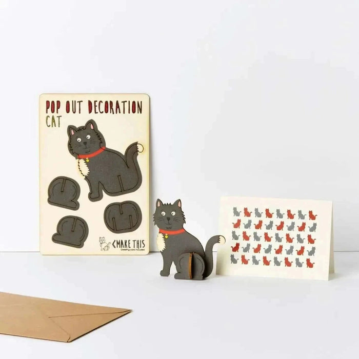 Pop Out Black Cat Greeting Card - Cards & Stationary