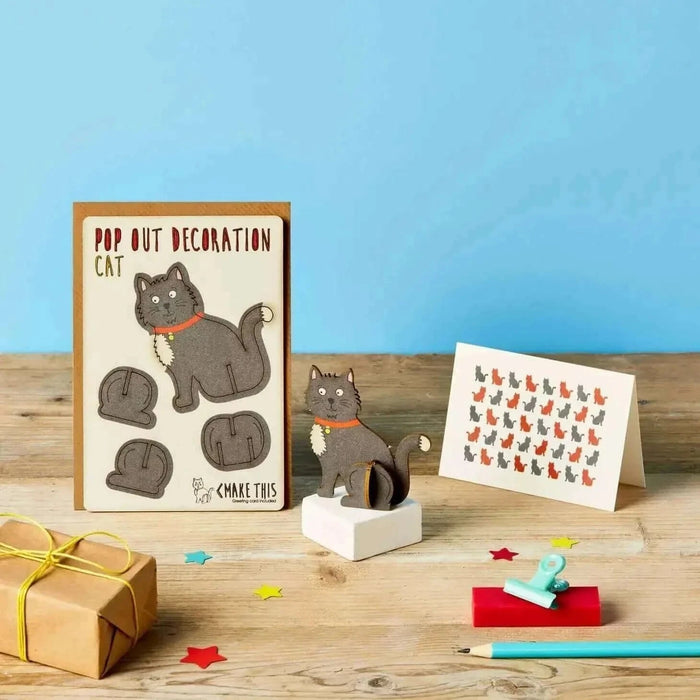 Pop Out Black Cat Greeting Card - Cards & Stationary