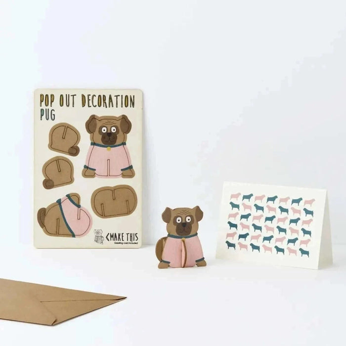 Pop Out Card Company Pug | Gifts for animal lovers