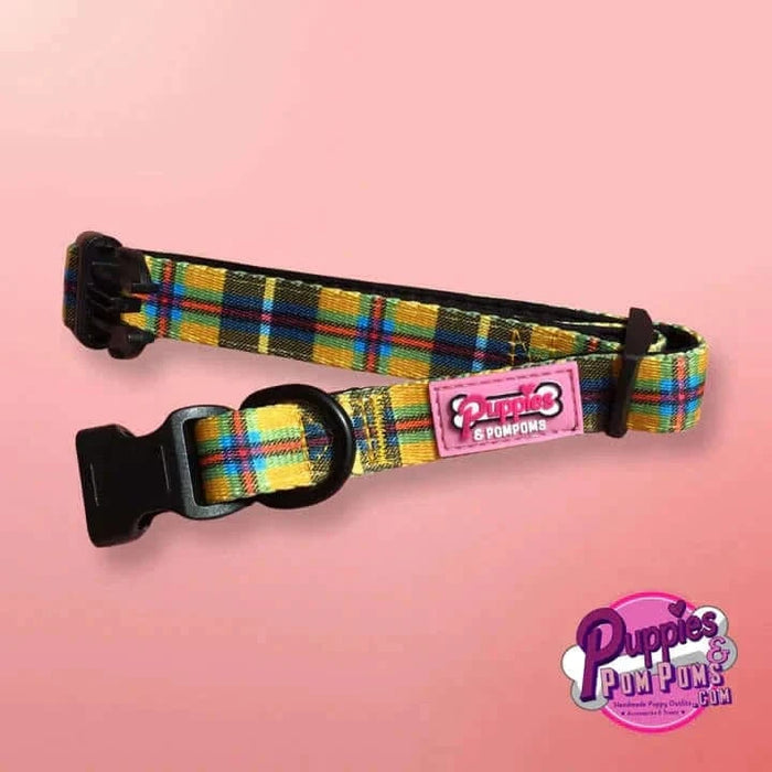 Puppies & Pom Poms Cornish Tartan Dog Collar Puppies & Pom Poms