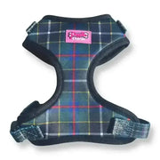 Green Plaid Puppies & Pom Poms Dog Harness in Cornish Hunting Tartan