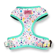 Puppies & Pom Poms Ditsy Sprinkles Pomeranian Poms Dog Harness with Premium Padded Neoprene