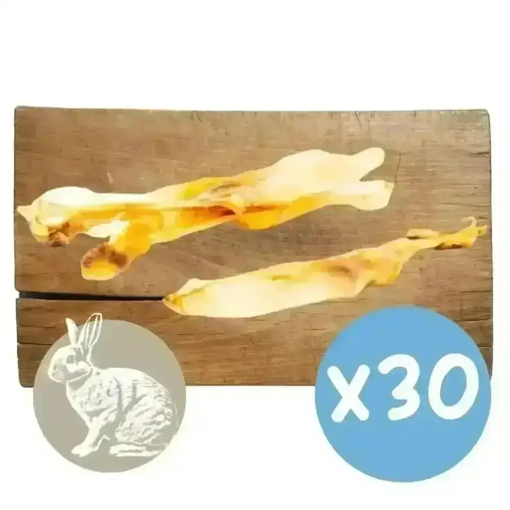 30-pack Pets Larder Rabbit Ear natural meat chews for dogs