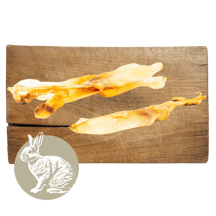 Rabbit Ear without Fur meat chew for dogs - A Natural Dog Chew Available At The Pets Larder Natural Pet Shop.