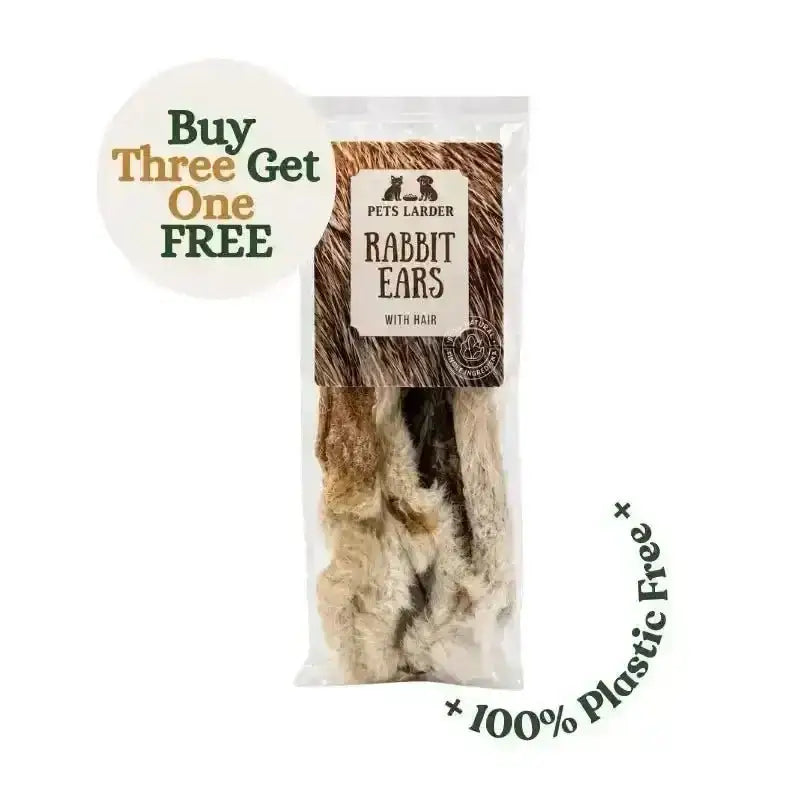 Rabbit Ears with Fur for Dogs | 100% - Natural Dog Chew | Pet Shop