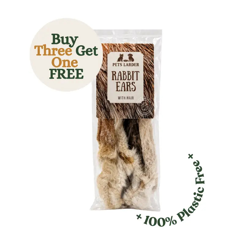 Rabbit Ears with Fur for Dogs | 100% - Natural Dog Chew | Pet Shop