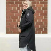 Black Classic Cobe changing robe with hooded jacket and logo