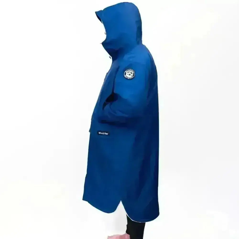 Royal blue Canada Goose hooded parka changing robe in navy