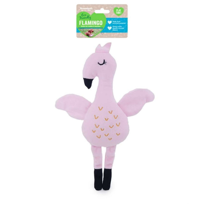 Rosewood ECO Friendly Flamingo dog toy. Available Online At The Pets Larder Natural Pet Shop.