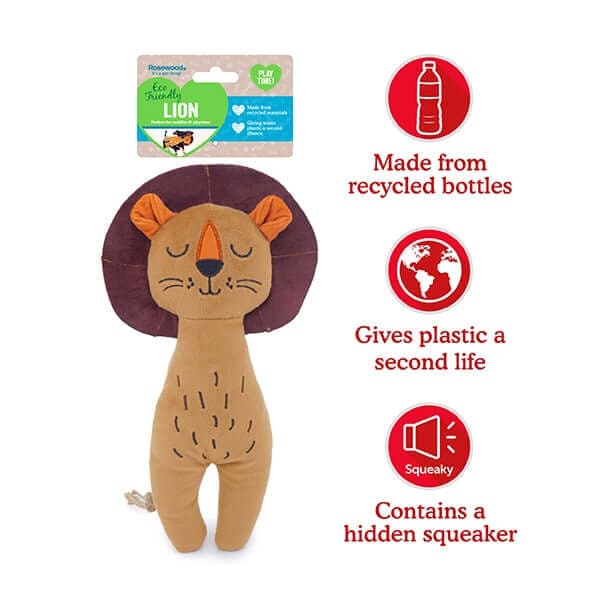 Rosewood ECO Friendly Lion Dog Toy Available At The Pets Larder Natural Pet Shop 