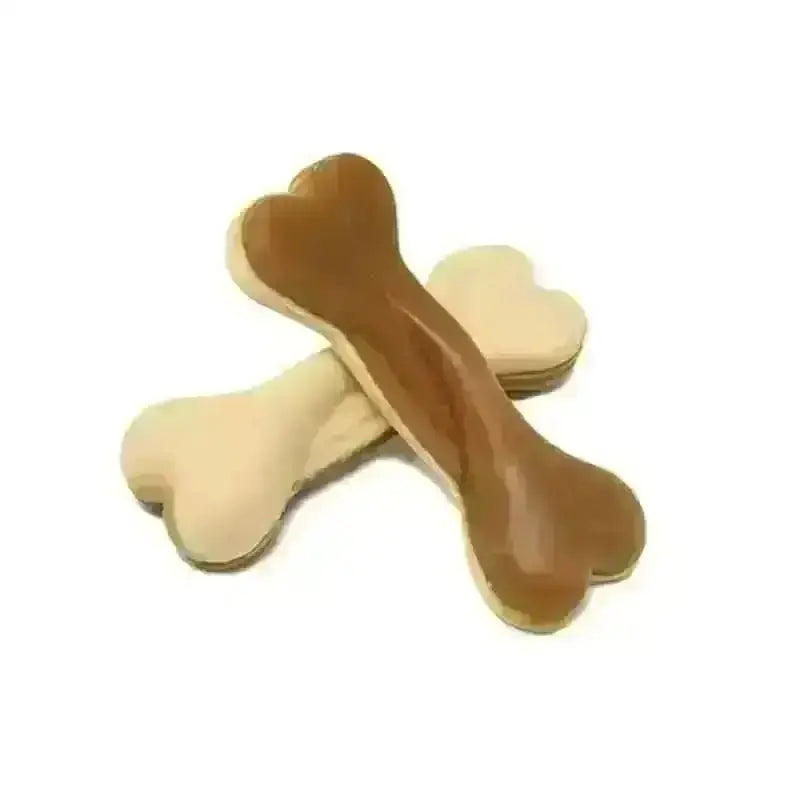Bone-shaped sugar cookie with brown icing and heart cutout for RSPCA Cornwall wishlist