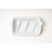 White silicone lid with ridges and handles for Slow Feeder Extra Insert