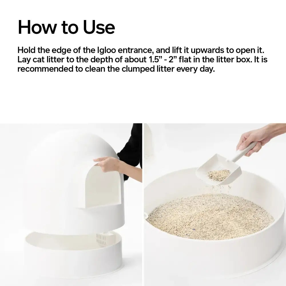 Snow Dome Cat Litter Box with Litter Leakage Guard and Dog Proof Design - Cat Litter box